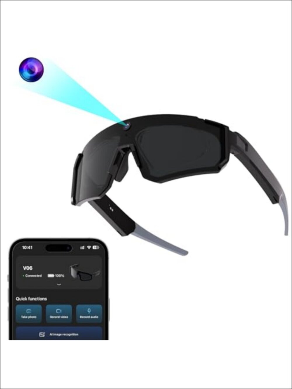 AI Smart Glasses 32MP Camera Bluetooth Polarized Sunglasses